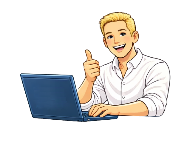 Bookairy beschikt over een heldavatar met behulp van boekingssoftware op een laptop